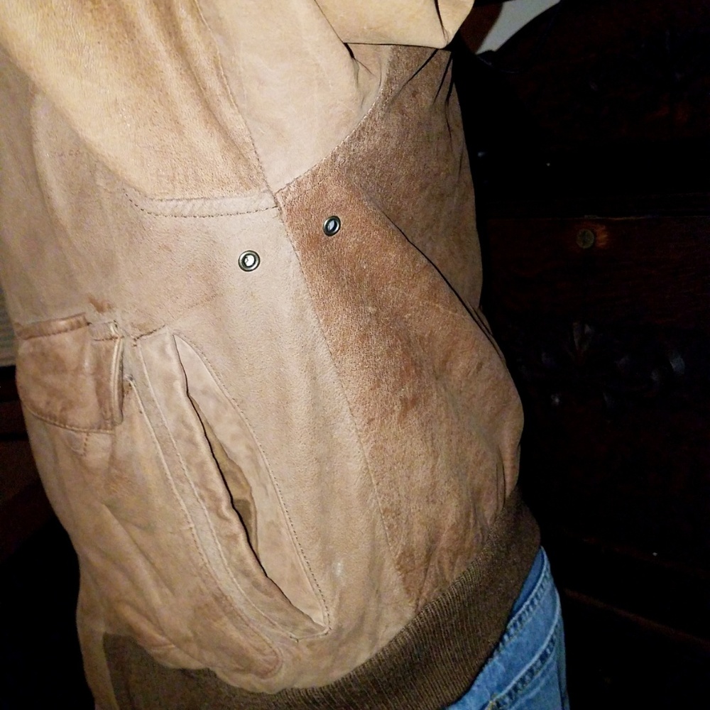 Vintage Global identity leather bomber jacket - Picture 4 of 8